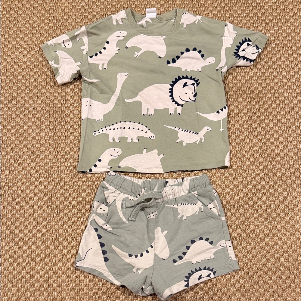 H&M Kids Dinosaur Set - Green and White